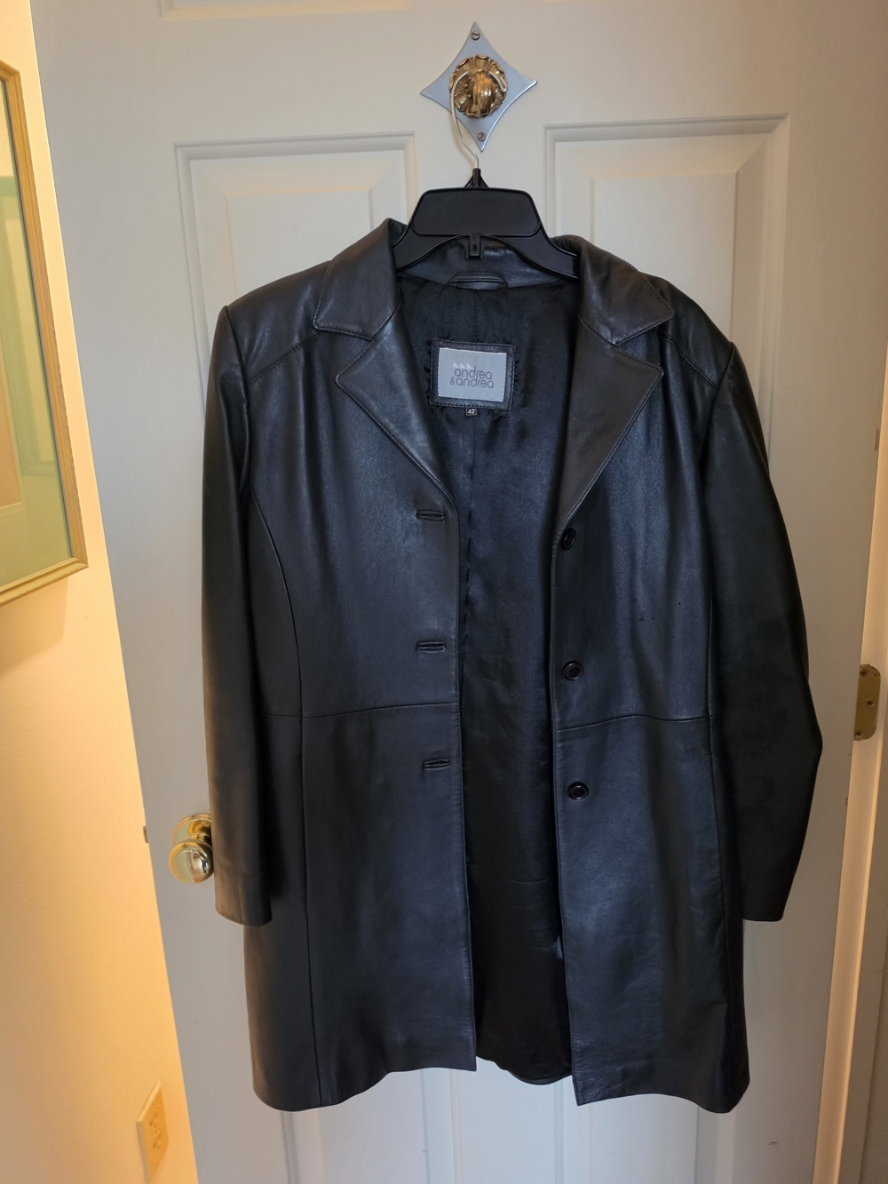 Andrea And Andrea Black Leather Jacket. Fits Size 4.